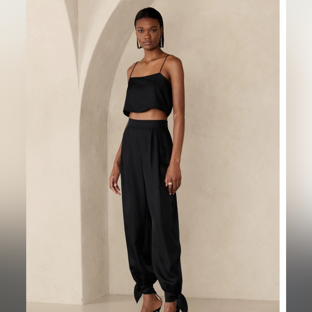 NWT SOLD OUT ONLINE AND IN STORES!!! BANANA REPUBLIC ARABELLA TIE-HEM SILK PANT
